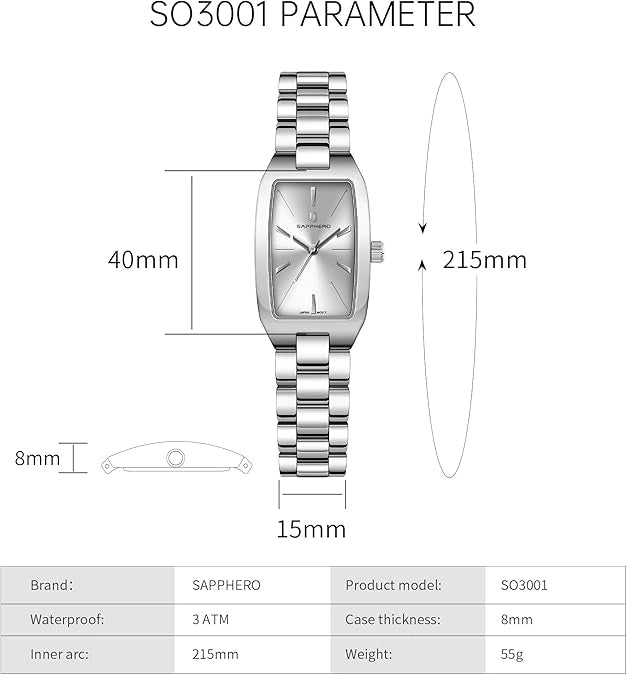Relógio Feminino Sapphero Prestige Gray