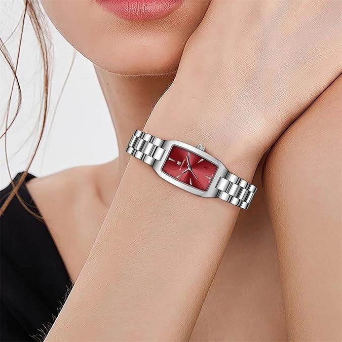 Relógio Feminino Sapphero Prestige Silver Red