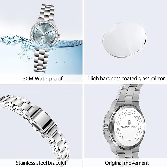Relógio Feminino Sapphero Crystal Blue
