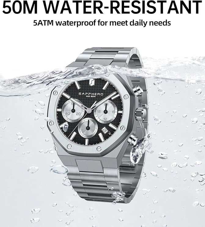 Sapphero Steel Silver Black