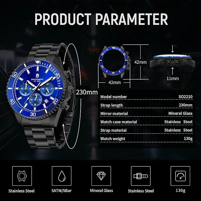 Sapphero Nautilus Blue Black
