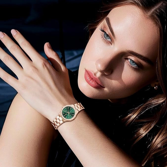 Relógio Feminino Sapphero Crystal Rose Green