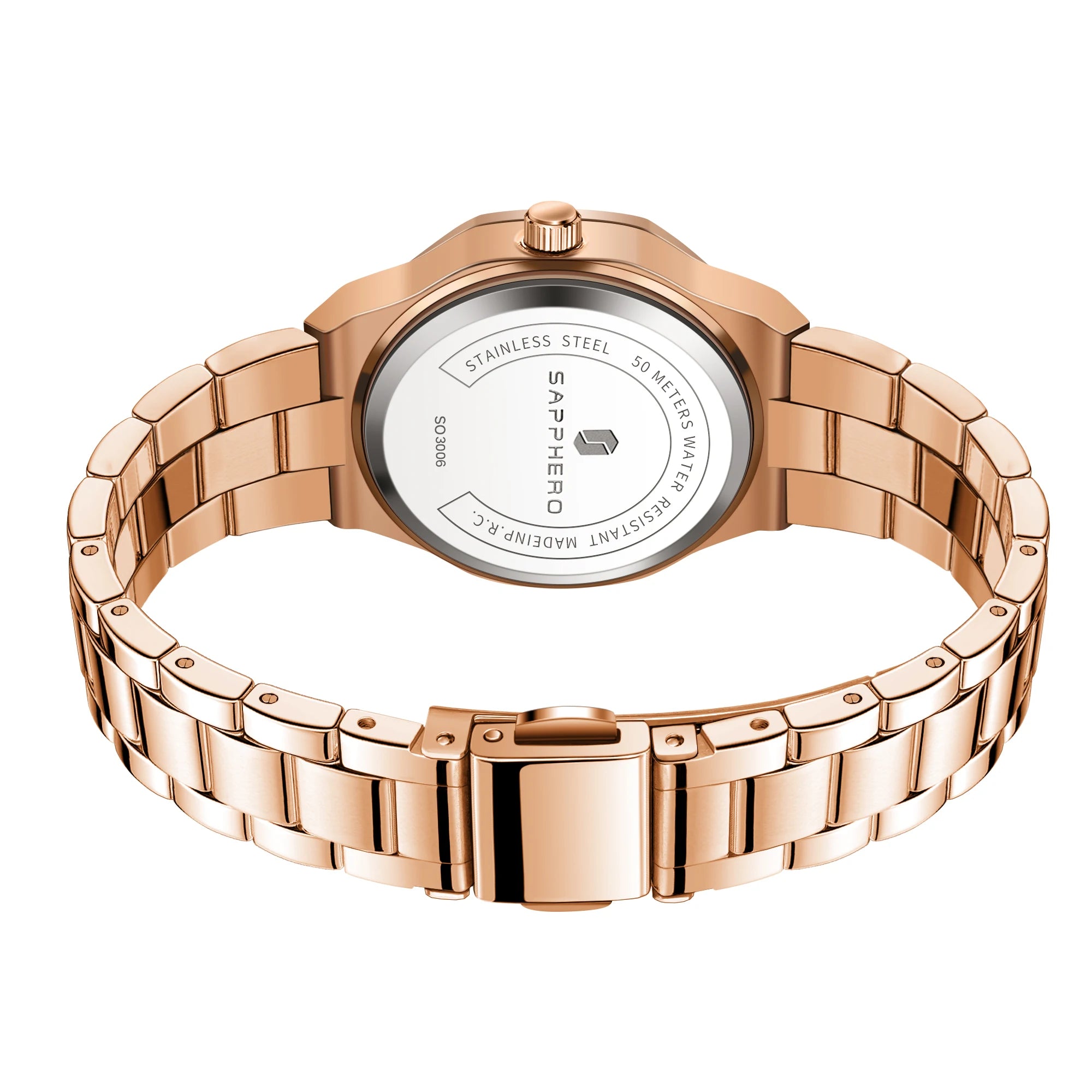 Relógio Feminino Sapphero Crystal Rose Green
