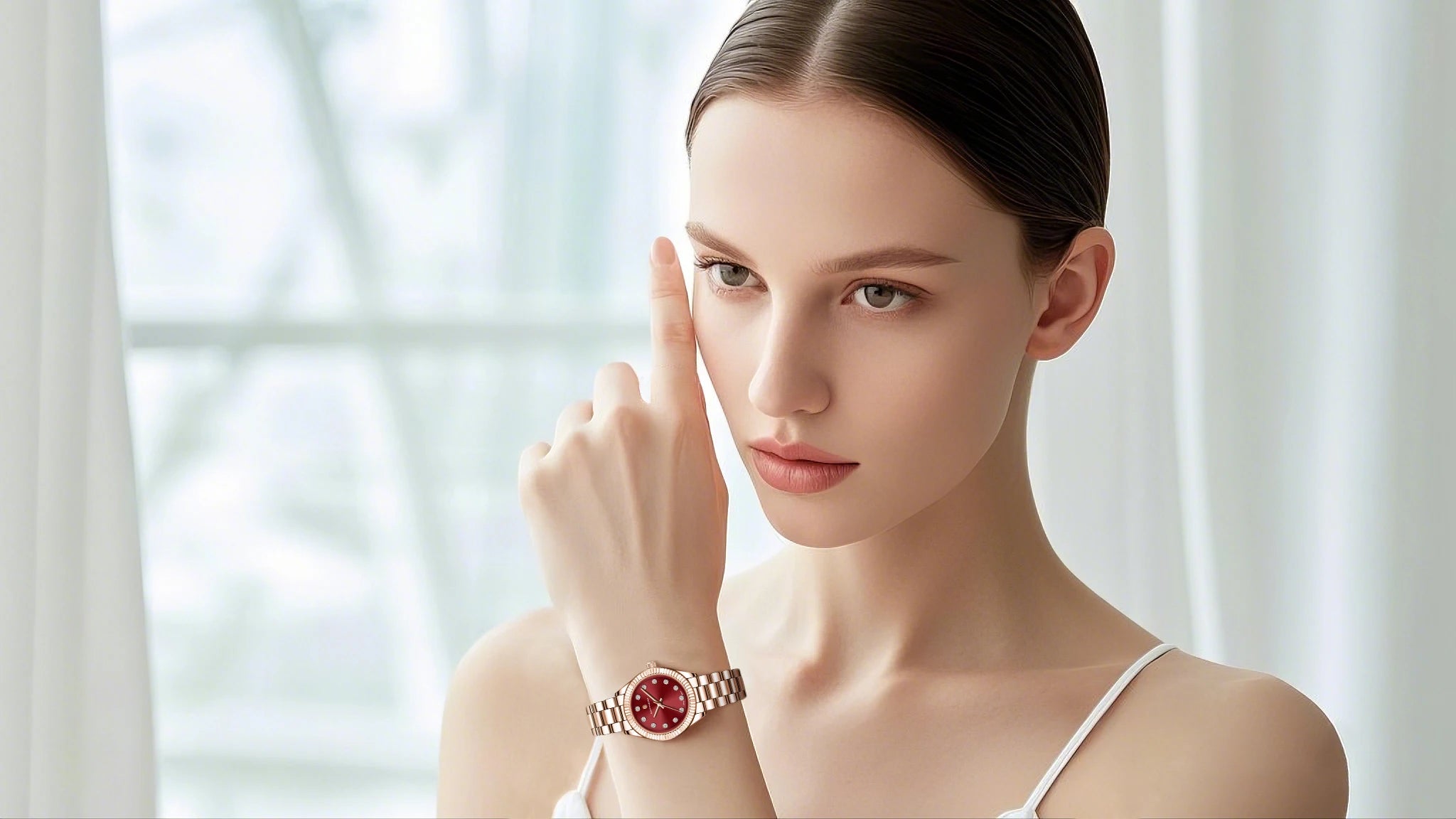 Relógio Feminino Sapphero Lily Rose Red