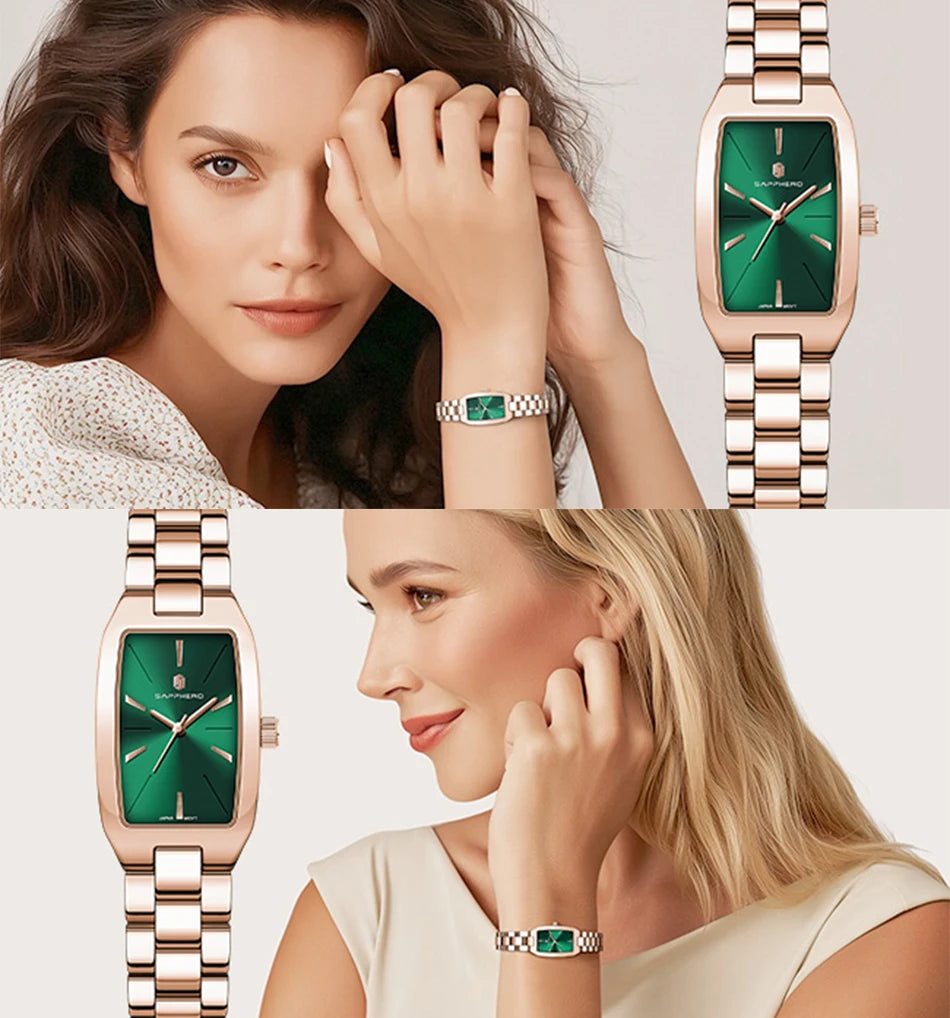 Relógio Feminino Sapphero Prestige Rose Green