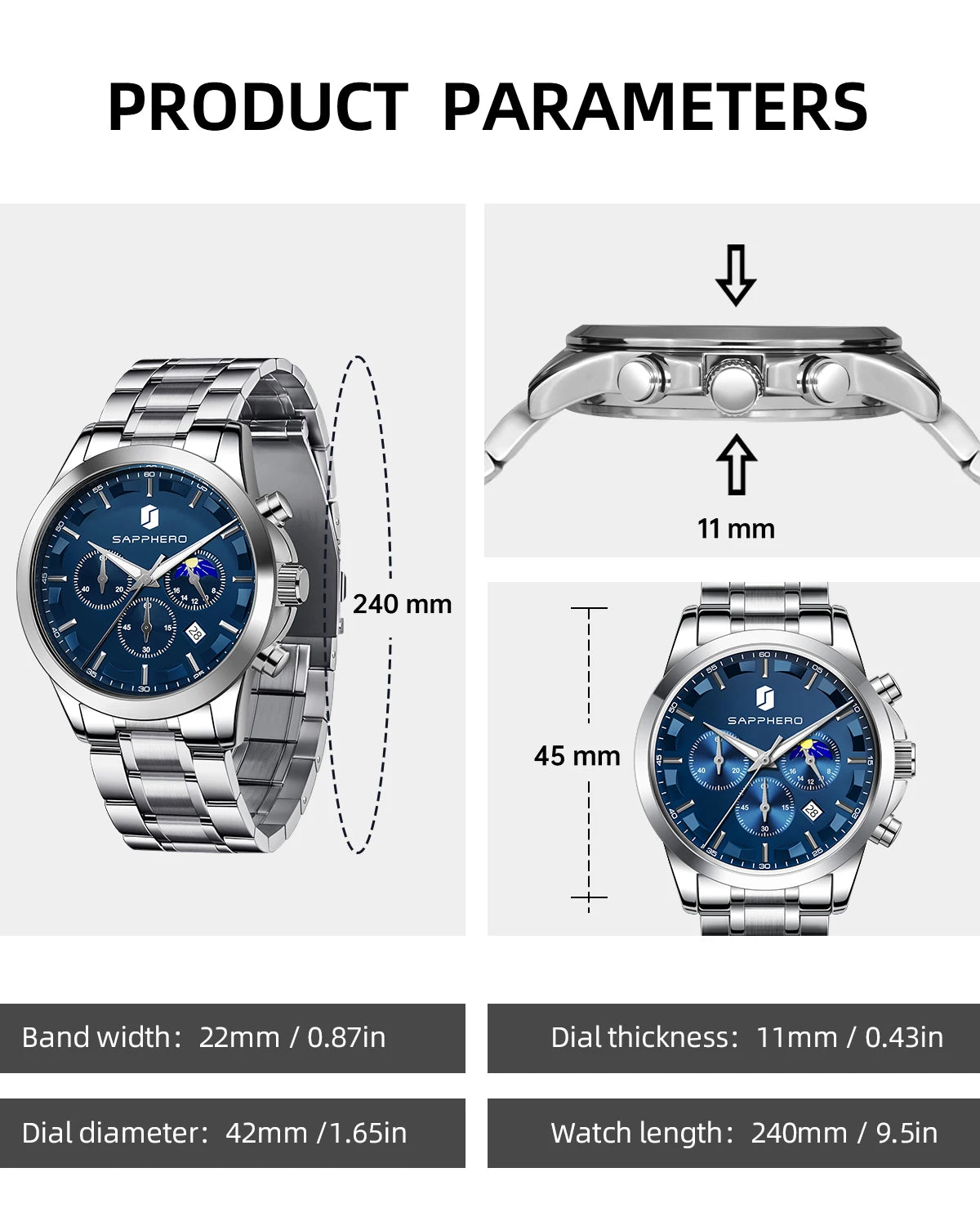 Sapphero Royal Silver Blue