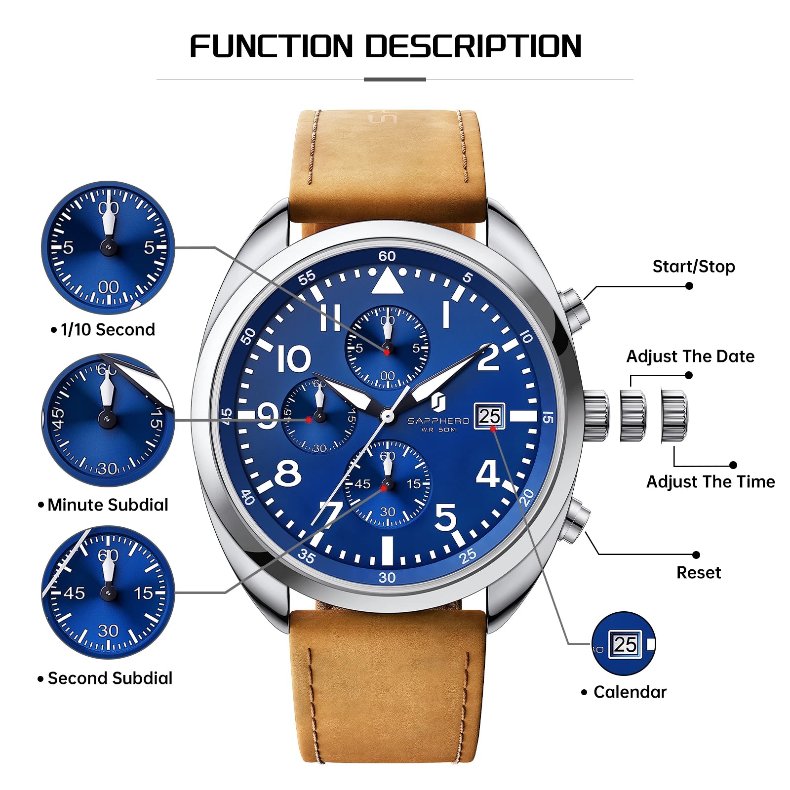 Sapphero Atlas Silver Blue