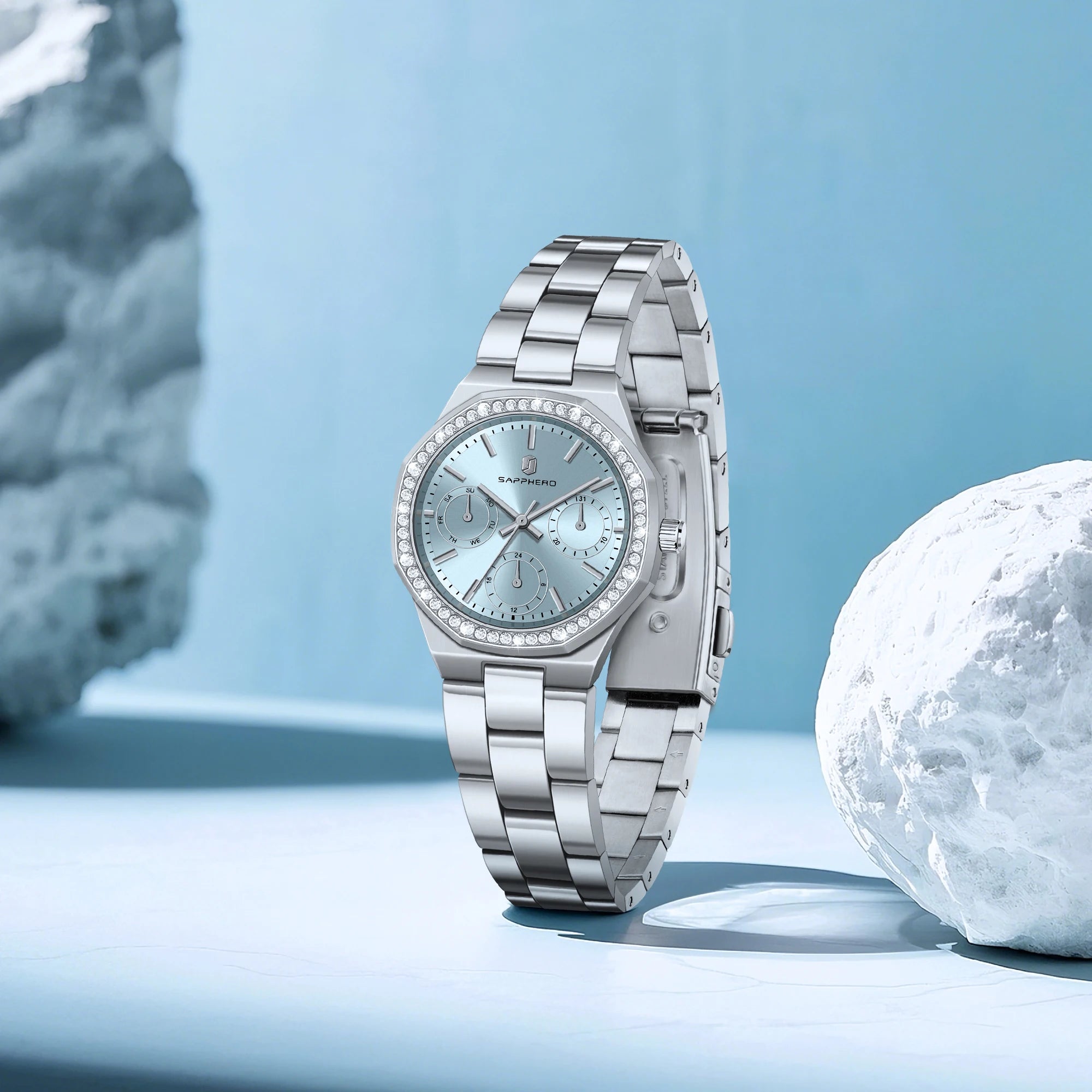 Relógio Feminino Sapphero Crystal Blue