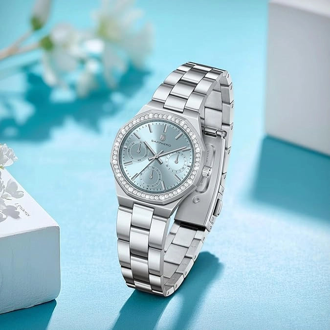 Relógio Feminino Sapphero Crystal Blue