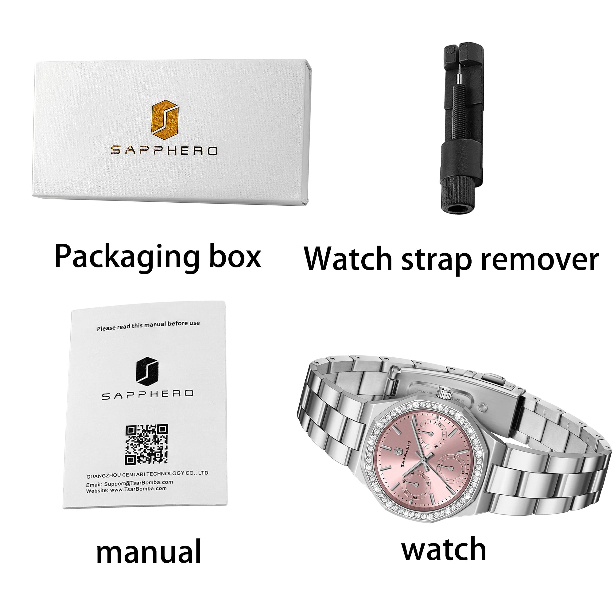 Relógio Feminino Sapphero Crystal Pink