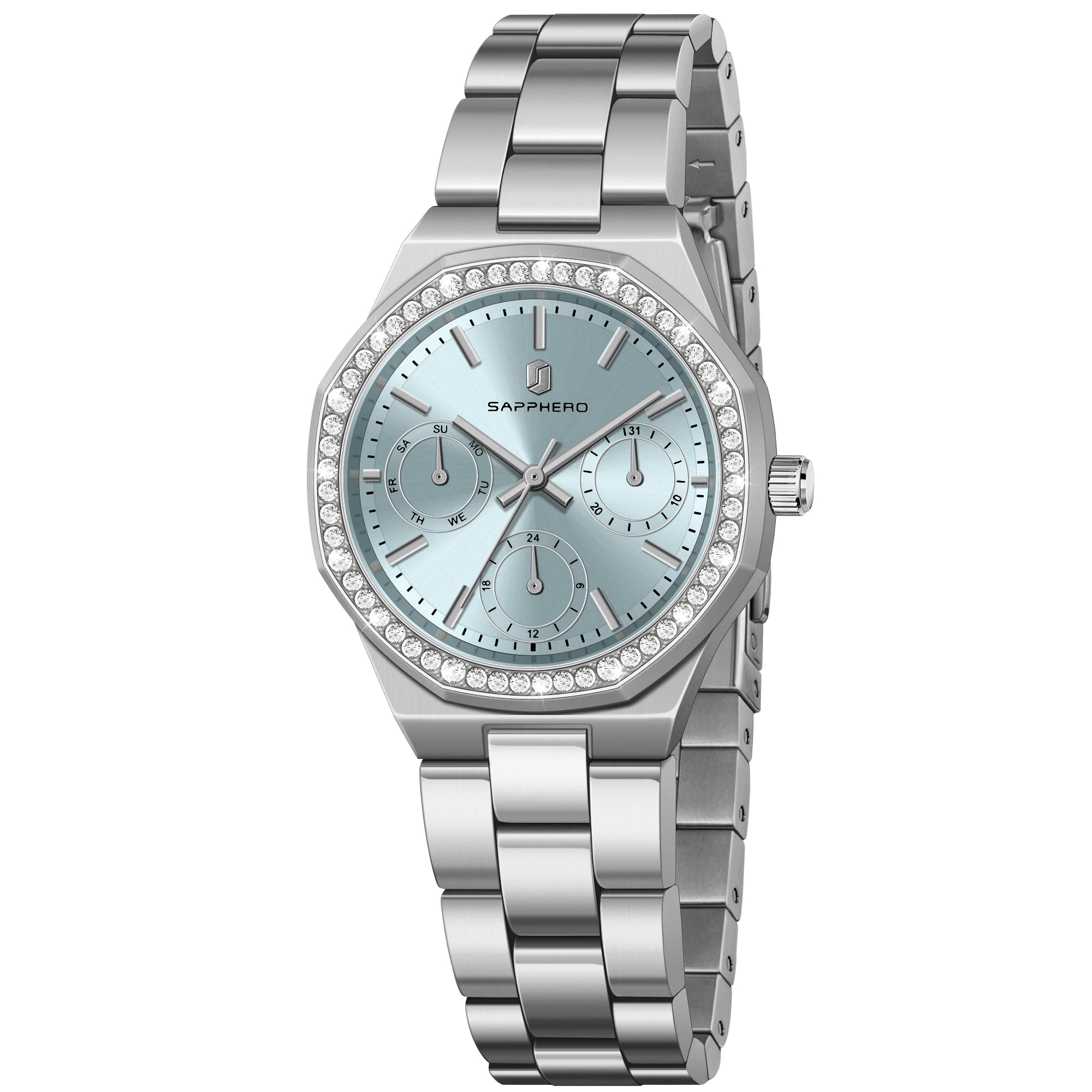 Relógio Feminino Sapphero Crystal Blue