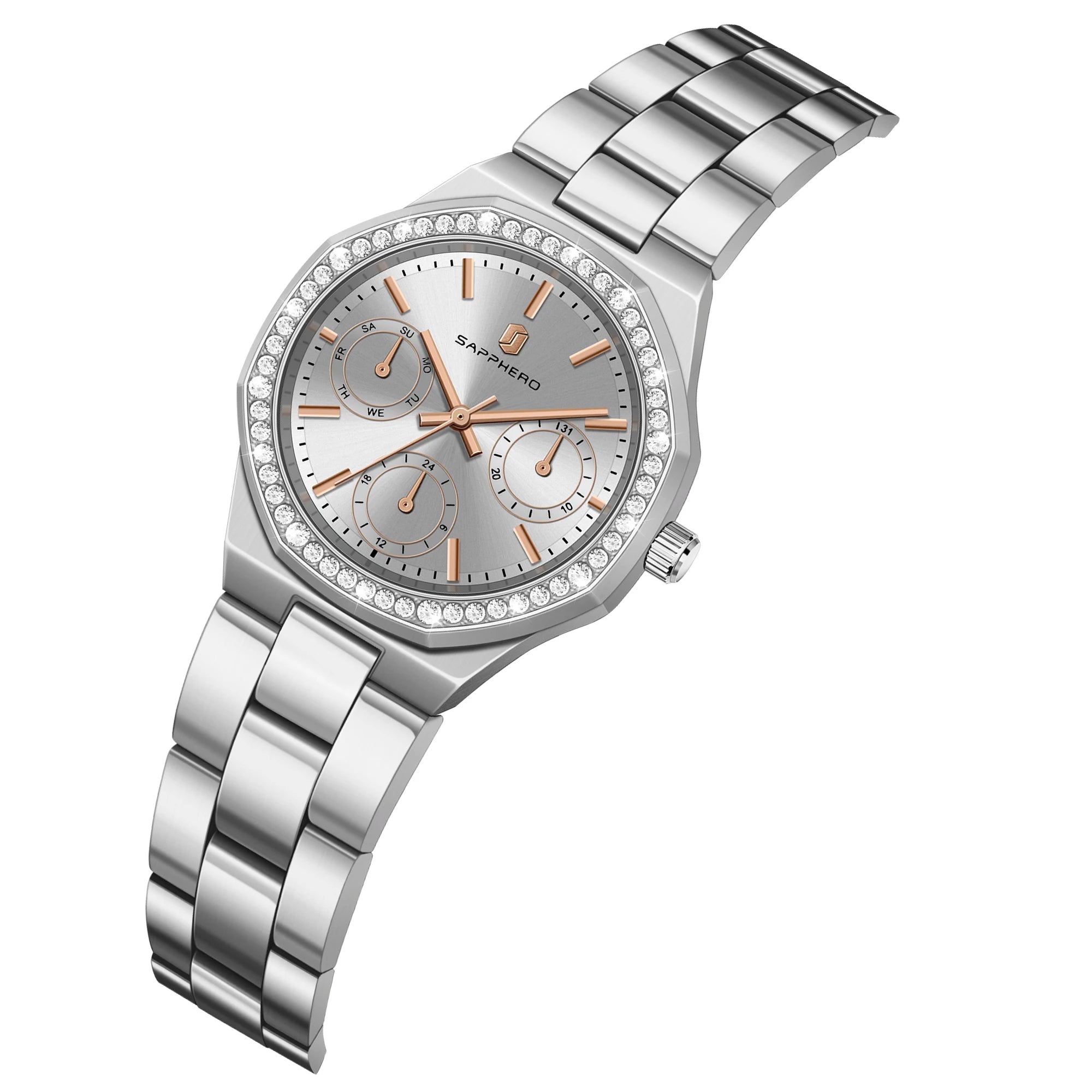 Relógio Feminino Sapphero Crystal Gray