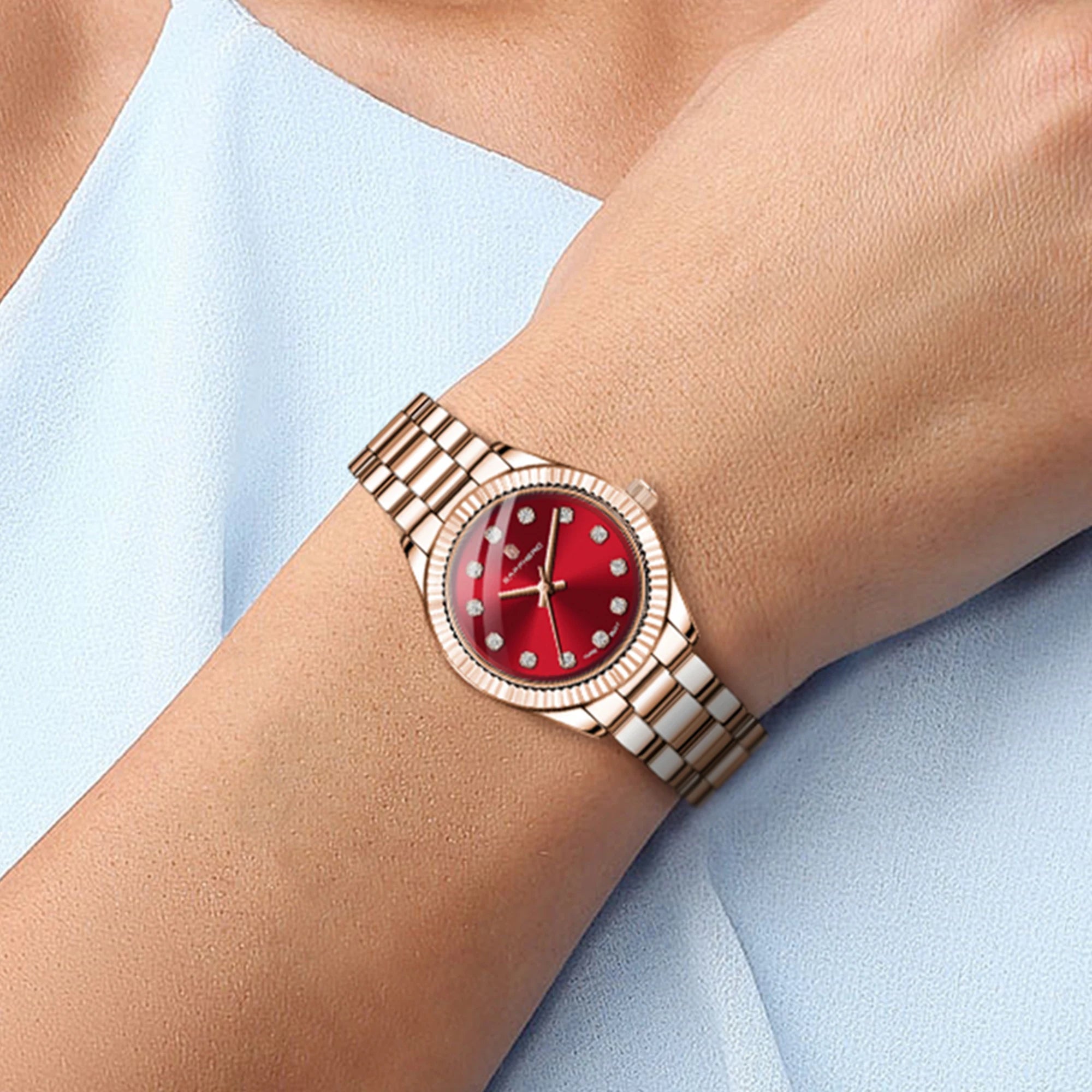 Relógio Feminino Sapphero Lily Rose Red