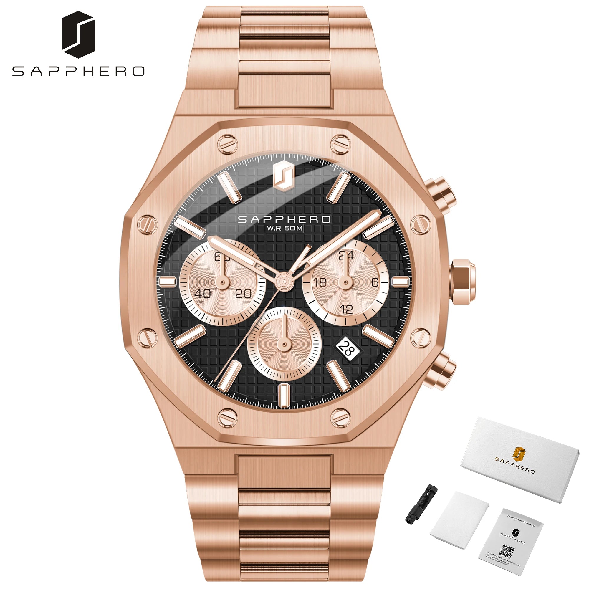 Sapphero Steel Rose Black