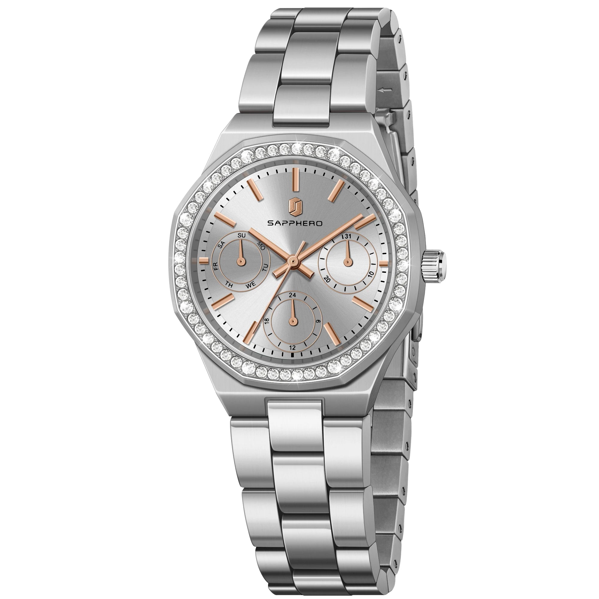 Relógio Feminino Sapphero Crystal Gray